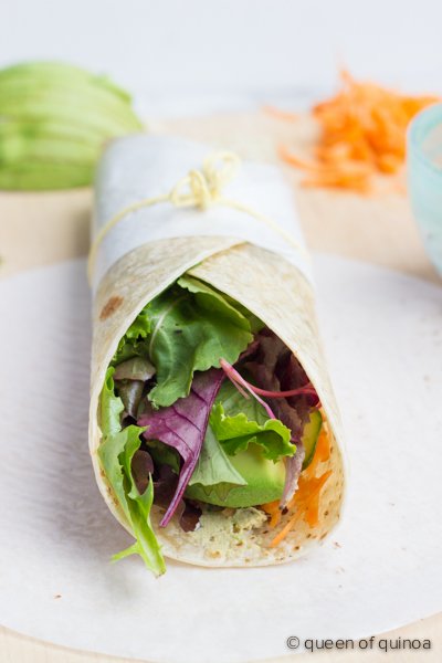 How to make the perfect veggie wrap - a clean, simple but delicious meal! Plus, it's #glutenfree & #vegan. Find recipe --> https://www.simplyquinoa.com