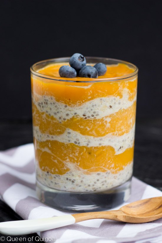 Mango & Overnight Quinoa Flakes Parfait - simple, delicious with only 5 minutes of hands on time!