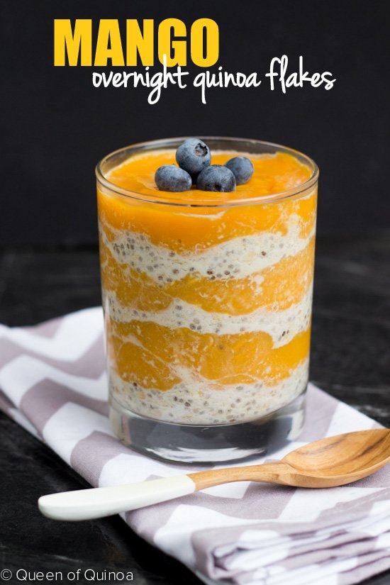 Mango & Overnight Quinoa Flakes Parfait - simple, delicious with only 5 minutes of hands on time!