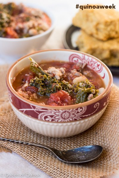 Sausage-Quinoa Stew - celebrating Quinoa Week with Bob's Red Mill. Follow along with #quinoaweek
