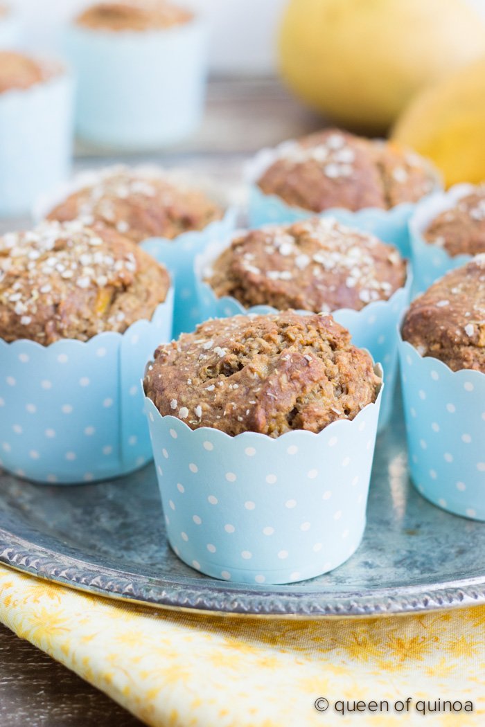Tropical Mango-Coconut Quinoa Muffins - healthy, gluten-free breakfast treats studded with fresh tropical flavors
